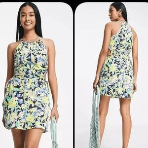 Topshop floral Halter Sheath Mini Dress